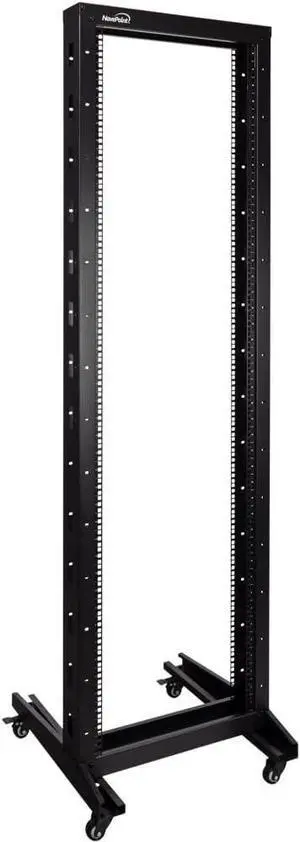 NavePoint 42U 2 Post Open Frame Server Rack with Casters for 19 Inch Equipment, Networking, and IT Devices, 2-Post Rack 330lbs Weight Capacity, Black