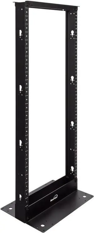 NavePoint 25U 2 Post Open Frame Server Rack for 19 Inch Equipment, AV, Networking, Data & IT Devices, 2-Post Rack 25U 661lbs Weight Capacity, Black