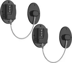 2 Pack Refrigerator Lock - Heavy Duty Combination Fridge Lock, Child Proof Cabinet Locks(Black)