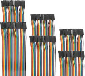 120pcs 50cm Dupont Wire Female to Female Breadboard Jumper Wires 19.7 inch 1pin-1pin 2.54mm Connector Multicolored Ribbon Cables DIY Wires Length 10 15 20 30 40 50 100cm Optional