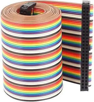 uxcell Rainbow IDC Flat Ribbon Cable Connector, F/F, 50P, 50 Way, 1.28 M, 4.2', 2.54 mm Pitch