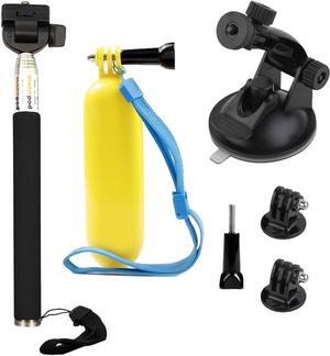 VVHOOY Action Camera Accessories Kit Bundle Compatible with Gopro Hero 12 11 10 9 8 7/AKASO EK7000 Brave 4 Brave 7 LE V50X/insta360 X3 ONE X2 Selfie Stick Floating Handle Grip Car Suction Cup Mount