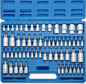 NEIKO 10083A Master Torx Bit Socket and External Torx Socket Set, S2 and CrV Steel, Supreme Torque Output Complete Kit, 60 Pieces