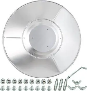 Patio Heater Reflector Shield, Aluminum Heat Reflector Shield Top for Propane Outdoor Heaters,Dome Replacement Parts(3-Hole Mount33" Diameter Round)