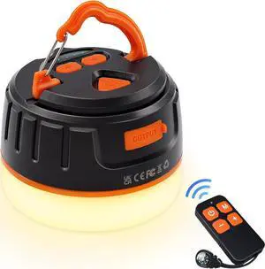 Sinvitron Camping Lantern 1000LM, 5200mAh Camping Lights with Remote Control, Up to 150H Running, 5 Lighting Modes,IPX5 Waterproof Emergency Light for Home,Power Outages, Hiking,Fishing (Org)