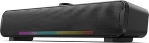 Computer Speakers, Bluetooth RGB Laptop SoundBar, 16W Dual HiFi Stereo with 6 LED Color Mode Soundbar, USB Powered Computer Speakers for Monitor, Phone, PC, Laptop