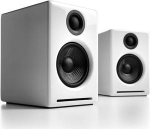 Audioengine A2+ Wireless Bluetooth Computer Speakers - 60W Bluetooth Speaker System for Home, Studio, Gaming with aptX Bluetooth | Wireless and Streaming Audio System (White)