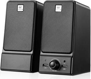 OROW USB Computer Speakers,Hi-Fi Stereo External Speakers for PC,16W Desktop Speaker,Built-in DSP Sound Chip, Deep Bass&Pure Vocal,Laptop Speakers with Headphone Jack(S203)
