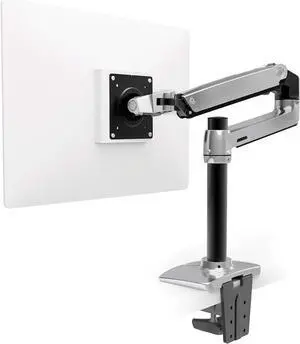Ergotron  LX Premium Monitor Arm, Single Monitor Desk Mount  fits Flat Curved Ultrawide Computer Monitors up to 34 Inches, 7 to 25 lbs, VESA 75x75mm or 100x100mm  Tall Pole, Polished Aluminum