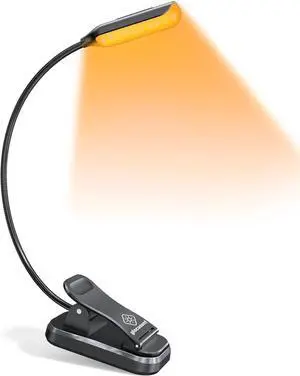 Glocusent Willow Book Light for Reading in Bed, 10LED Bright Reading Light, 3 Colors & 3 Brightness, Rechargeable Book Light Lasts for 80hr, Lightweight Clip on Book Light, Perfect for Book Lovers