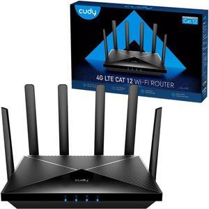 Cudy 4G LTE Cat 12 WiFi Router, LTE Modem Router, Qualcomm Chipset, Dual SIM 4G Cellular Router, AC1200 Dual Band WiFi, 4 Gigabit Ports, OpenVPN, WireGuard, Band Lock, TTL, at Command