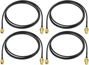 Bingfu WiFi Antenna Extension Cable 4-Pack RP-SMA Male to RP-SMA Female Bulkhead Mount RG174 Coaxial Cable 1m 3 feet for WiFi Router Security Camera Wireless Mini PCI Express PCIE Network Card Adapter