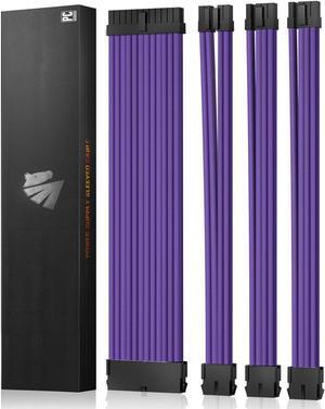 AsiaHorse 18AWG PSU Cable Extension Sleeved Custom Mod GPU PC Audio Video Power Supply Soft Braided Cables with Two Color Comb Kit 24P/8P to 6+2P/ 8P to 4+4P 30CM