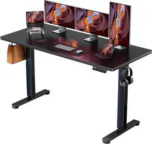ErGear Height Adjustable Electric Standing Desk, 63x 28 Inches Sit Stand up Desk, Large Memory Computer Home Office Desk (Black)
