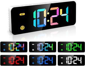 Alarm Clock for Kids Bedrooms Small Digital Clock with 7 Colors, 4 Dimmable Backlight, 3 Adjustable Volumes (Multi)