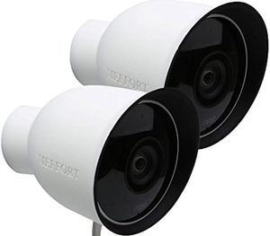 Silicone Skin Case Cover with Dual Layer Sunshade Design (Clear Night Vision) for Nest Cam Outdoor Wired (1st Generation), Offer Sun Glare UV Weather Protection & Disguise Camera - 2 Pack. White