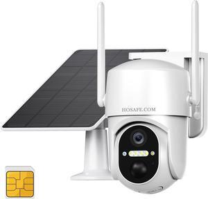 4G LTE Cellular Solar Security Camera Wireless Outdoor, Battery Powered Cameras for Home Security, PIR Motion Detection, 2-Way Audio, 2K Color Night Vision, Cloud & SD Card, Phone App Alerts