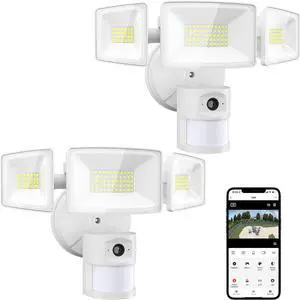 Onforu Floodlight Camera Outdoor, 2 Packs 55W Smart Security Wired Cam with 5500LM LEDs 2K HD IP65 Motion Detection, 67dB Siren, 2-Way Audio, 125° Full Color Recordings for Home Security Onforu Floodlight Camera Outdoor, 2 Packs 55W Smart Security Wired Cam with 5500LM LEDs 2K HD IP65 Motion Detection, 67dB Siren, 2-Way Audio, 125° Full Color Recordings for Home Security