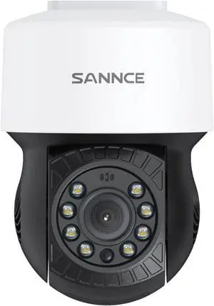 SANNCE 1080P PT Dome Camera, 2MP Pan/Tilt 360° Digital Zoom Outdoor Security Camera, 30M Night Vision for Analog CCTV Surveillance System, Remote Access, IP65 Waterproof, Including Adapter