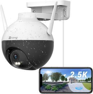 EZVIZ Security Camera Outdoor, 4MP WiFi Camera Pan/Tilt, 360° Visual Coverage, IP65 Waterproof, Color Night Vision, AI-Powered Person Detection, Two-Way Talk, Support MicroSD Card up to 256GB | C8W