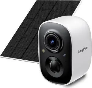 LongPlus Security Cameras Wireless Outdoor, Solar Security Camera for Home, 1080P Color Night Vision Outdoor Wireless Camera, PIR Human Detection Notification Push,Spotlight,2-Way Talk (White)