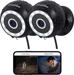 LaView 4MP 2K Security Cameras Outdoor Indoor Wired,IP65, Starlight Sensor & 100 Ft Night Vision,Motion/Person Detection,2-Way Audio/Spotlight,US Cloud,Compatible With Alexa,iOS & Android & Web Access