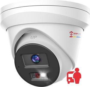 Anpviz 5MP PoE IP Camera, Metal Turret Security Camera Outdoor with Human Vehicle Detection, Smart Color Night Vision, with Audio, 3072x1728@20fps, 114° FOV, 120dB WDR, IP67 Waterproof(H Series)