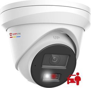 Anpviz 4K PoE IP Camera Outdoor, 8MP Smart Dual Light Security Turret Camera, Human/Vehicle Detection, 2.8mm Lens, Color Night Vision, Full Metal Housing, Built-in Mic, IP67 Waterproof (H Series)