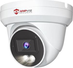 Anpviz 4K PoE Camera Turret 8MP IP Camera Outdoor, PoE Security Cameras with AI Human Vehicle Detection, Smart Dual Light Color Night Vision 98ft, Built-in Mic, IP66 Waterproof, U Series