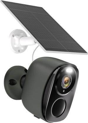 Security Cameras Wireless Outdoor - 2K Solar Security Camera for Home Security, Cloud/SD(up to 256G), Waterproof Camera with AI Motion Detection, Color Night Vision,2-Way Audio,Alexa