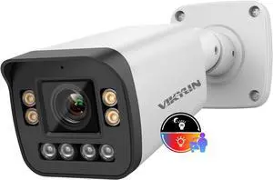 VIKYLIN 4K Optical Zoom IP Camera/8MP Full Color 5X Outdoor Varifocal Bullet PoE Camera 2.7~13.5mm Lens,Smart Dual Light, 2- Way Audio,SD256GB,AI Human/Vehicle Detection