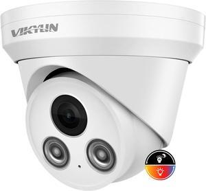 VIKYLIN 5MP IP POE Security Camera with Smart Dual Light Full Color Night Vision,Built in Mic,Active Deterrence for Human Detection,2.8mm Lens,IP67 Outdoor Turret IP Camera