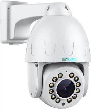 SV3C 15X Optical Zoom POE PTZ Security Camera Outdoor, POE IP Cam with 5MP Auto Tracking, Floodlight Color Night Vision, 2-Way Audio, Metal Shell, RTSP, FTP, SD Card Record, Onvif Conformant (Wired)