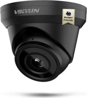 VIKYLIN 4K 8MP PoE IP Camera, Outdoor 4K PoE Turret Camera with Human Vehicle Detection, 2.8mm Lens, 98ft EXIR2.0 Night Vision,Built-in Mic, WDR, IP67, Blue Iris, NDAA Compliant, Black