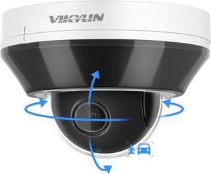 6MP IP PoE PTZ Camera Outdoor with Pan/Tilt 3X Optical Zoom,2.8-8mm Motorized Lens,98ft IR Night Vision, Built-in Mic, Human/Vehicle Detection,IP66&IK10, Blue Iris, NDAA Compliant Dome Mini PTZ Camera