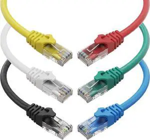 Cat6 Ethernet Cable 6 Feet (6 Pack) LAN, utp Cat 6, RJ45, Network Cord, Patch, Internet Cable- 6 ft