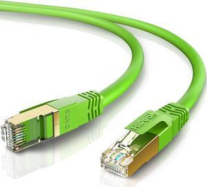 Cat8 Ethernet Cable 3FT, Indoor Outdoor, Heavy Duty High Speed 26AWG Cat8 Network LAN Cable 2000Mhz, 40Gbps with Gold Plated RJ45 Connector, Weatherproof S/FTP UV Resistant for Router,Modem,PC Green