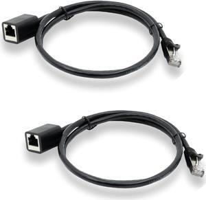 PoE Texas Cat6 Ethernet Extension Cable 3 Ft - Male to Female Ethernet Cable Extender for Cat5, Cat 6, Cat6e Standards - Internet Cable Ethernet Extender Adapter with Shielded RJ45 Port (Blue, 2 Pack)