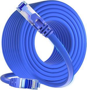 Ethernet Cable 100ft, Cat 6 Cable Outdoor &Indoor FTP Shielded Ethernet Cable, 23AWG Gigabit Ethernet Patch Cords CCA, UV Resistant, Waterproof, Direct Burial, LLDPE PVC with RJ45 Connector for Router