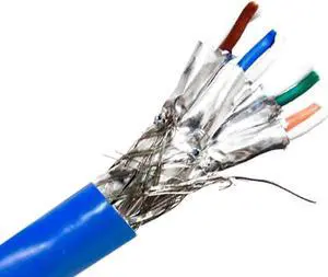 250 Feet Cat7 Bulk Ethernet 23AWG Cable Solid & Shielded (S/FTP) CMR Riser (Blue) (TR4-580SRBL-250)