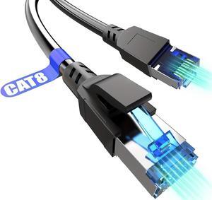 [Upgraded] Cat 8 Ethernet Cable, 40Gbps Superhigh Speed Internet Cable, Gold Plated RJ45 Connector, LAN Cable & Network Cable for Modem/Router/Gaming/PC/Office