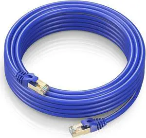 Cat 7 Ethernet Cable 100 ft - High-Speed Internet & Network LAN Patch Cable, RJ45 Connectors - 100ft / Blue - Perfect for Gaming, Streaming, and More
