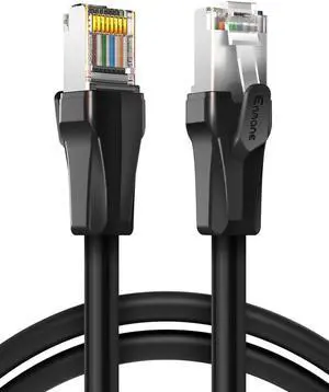 Cat6 Ethernet Cable10FT, High Speed Shield (SFTP) 1Gpbs 250Mhz LSZH Cat6 LAN Network Cable with Gold Plated Rj45 connector for,Router,Modem Black