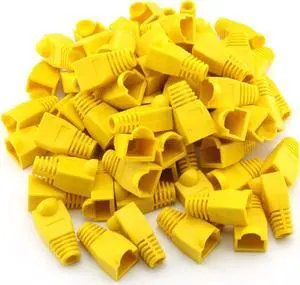 Maxmoral 100-Pack CAT5E CAT6 RJ45 Ethernet Network Cable Strain Relief Boots - Yellow