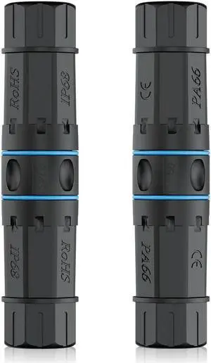 iwillink Waterproof RJ45 coupler, Shielded Female to Female Waterproof Ethernet Coupler, IP68 Ethernet Outdoor LAN Cable Connector for Cat5e/Cat6/Cat7 Ethernet cable, (2 Pack)