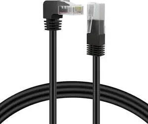 TNP Cat6 Ethernet Cable (Right Angle Up, 10 FT) RJ45 90 Degree Network Connector 250 MHz 10 Gigabit Gold Plated Patch Plug Wire LAN Cord for PS4 Fire-Stick Xbox One Smart TV Gaming & Computer