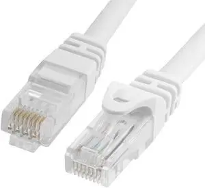 Cmple Cat6 Ethernet Cable 10Gbps - Computer Networking Cord with Gold-Plated RJ45 Connectors, 550MHz Cat6 Network Ethernet LAN Cable Supports Cat6, Cat5e, Cat5 Standards - 25 Feet White