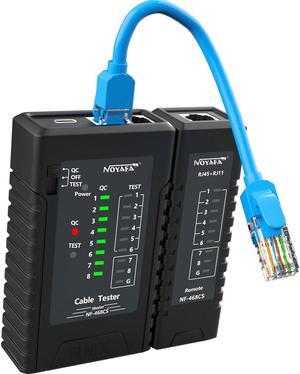 NOYAFA NF-468CS Network Cable Tester Telephone & Continuity Tester Ethernet Cable Mapper for RJ45/RJ11/RJ12/CAT5/CAT6/POE Test UTP/STP Network Test Tool (Black)
