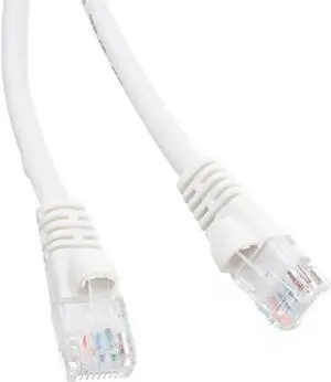 100 Foot White Cat6a Ethernet Patch Cable, Snagless/Boot with RJ45 Connector, 500 MHz, 24 AWG, UTP(Unshielded Twisted Pair) Stranded Copper, Internet Patch Cable
