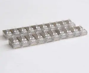 Shielded rj45 cat6 cat 6a connectors Gold Plated Cat6 Pass Through Connectors 23awg Cat6 Shielded Cat6/Cat6a Modular Plugs Ethernet Ends (60 PCS)